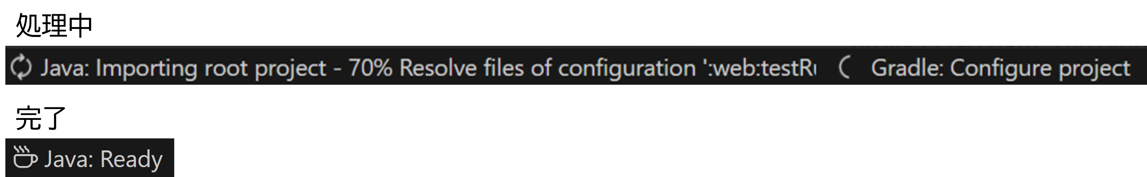 拡張機能の初期化処理の状態